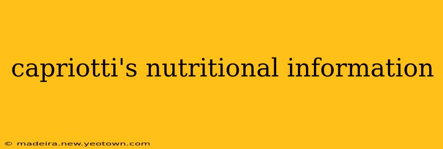 capriotti's nutritional information