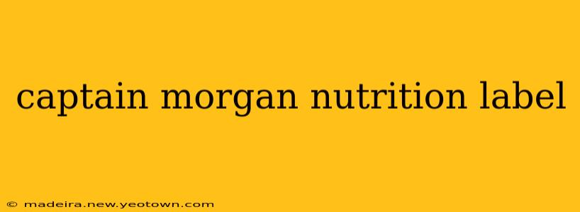 captain morgan nutrition label