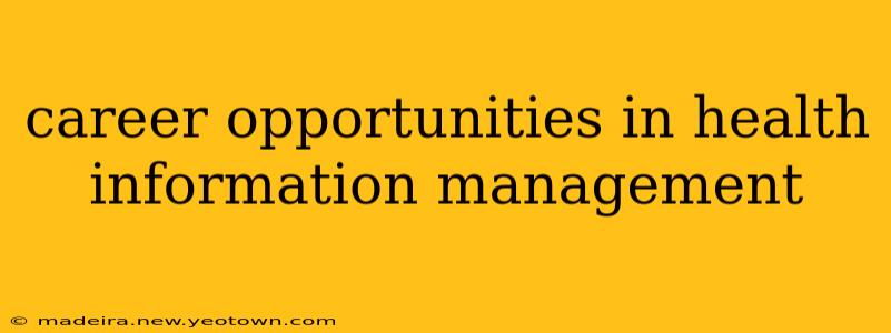 career opportunities in health information management