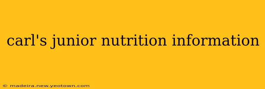 carl's junior nutrition information