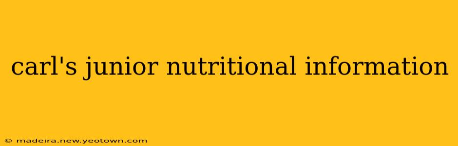 carl's junior nutritional information