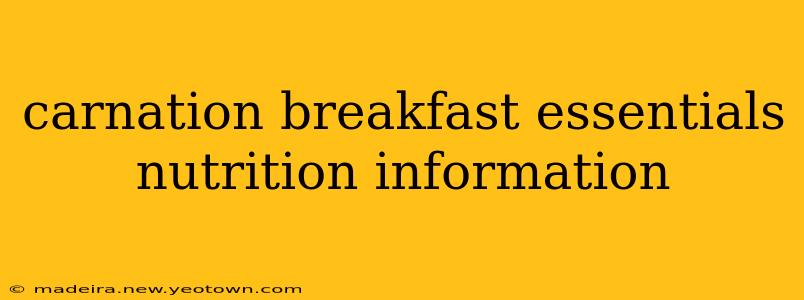 carnation breakfast essentials nutrition information