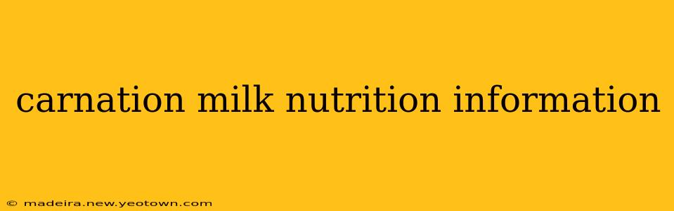 carnation milk nutrition information