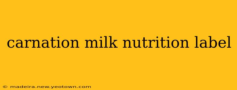 carnation milk nutrition label