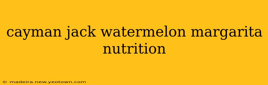 cayman jack watermelon margarita nutrition