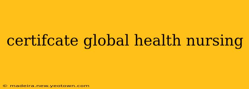 certifcate global health nursing