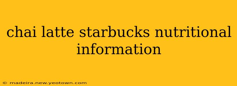 chai latte starbucks nutritional information