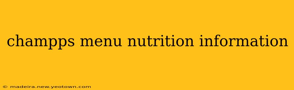champps menu nutrition information