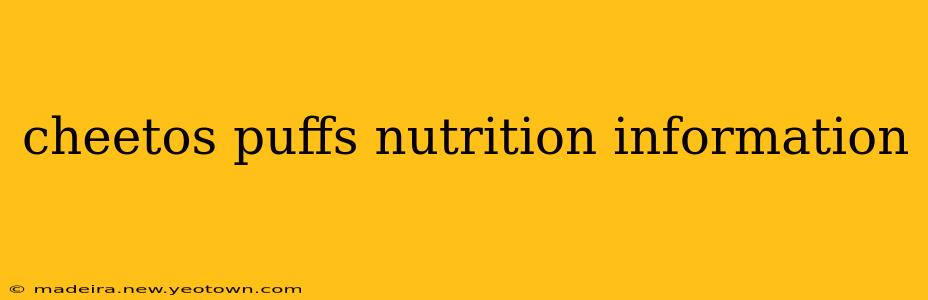 cheetos puffs nutrition information