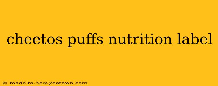 cheetos puffs nutrition label