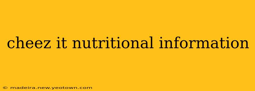 cheez it nutritional information