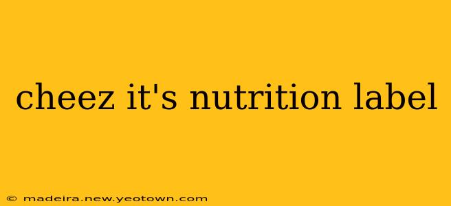 cheez it's nutrition label
