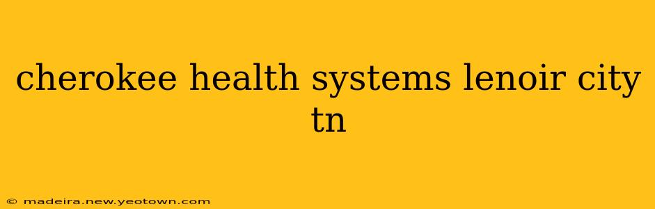 cherokee health systems lenoir city tn
