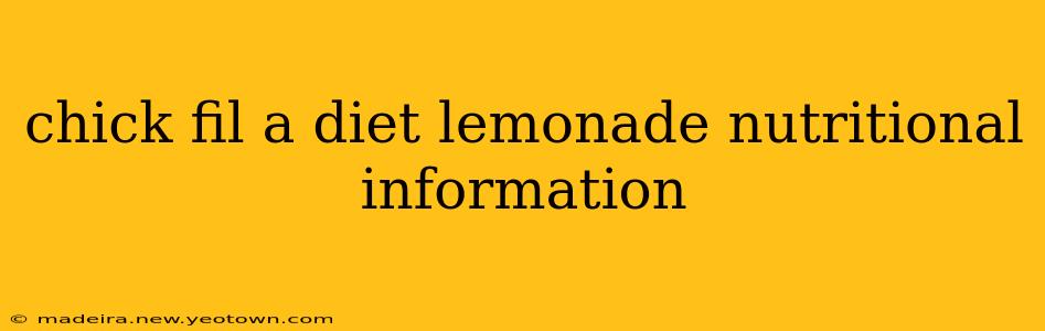 chick fil a diet lemonade nutritional information