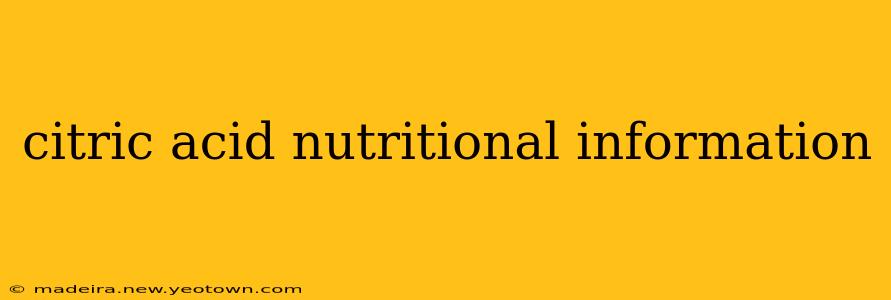 citric acid nutritional information