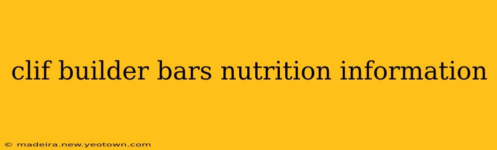 clif builder bars nutrition information