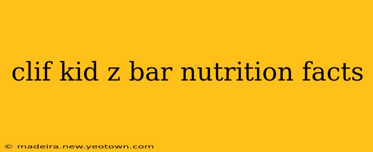 clif kid z bar nutrition facts