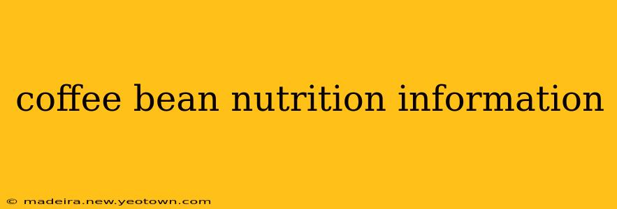 coffee bean nutrition information