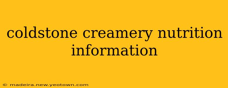 coldstone creamery nutrition information