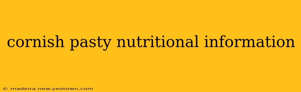 cornish pasty nutritional information