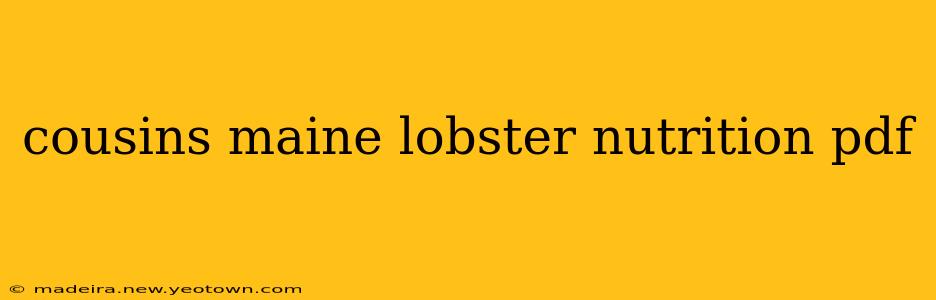 cousins maine lobster nutrition pdf