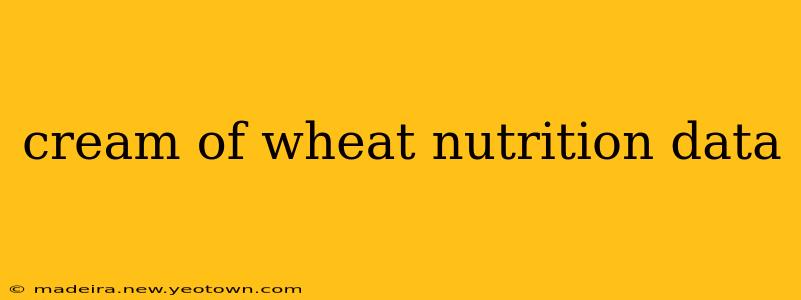 cream of wheat nutrition data