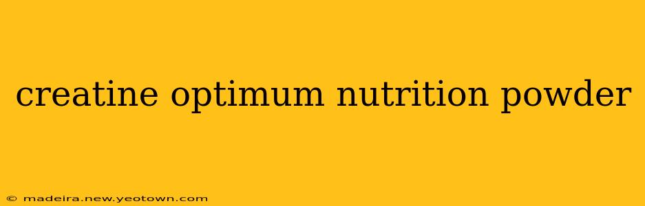 creatine optimum nutrition powder