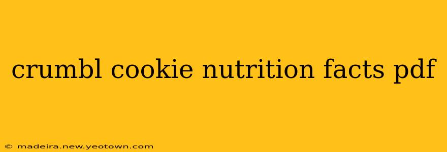 crumbl cookie nutrition facts pdf
