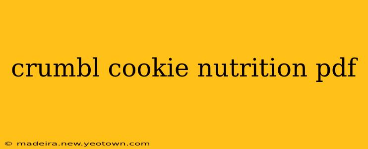 crumbl cookie nutrition pdf