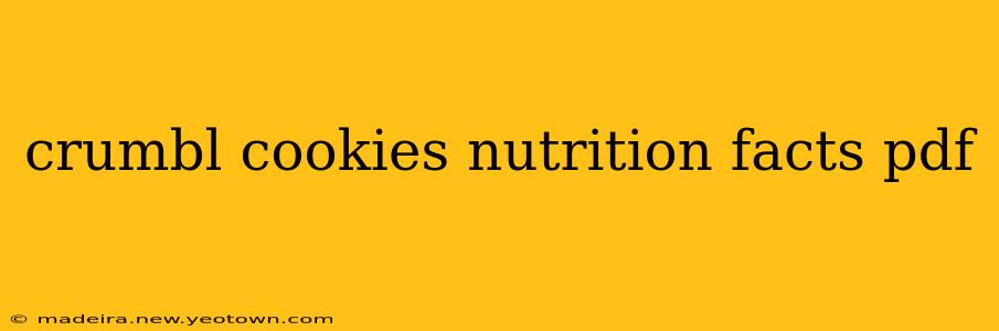 crumbl cookies nutrition facts pdf