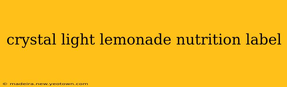 crystal light lemonade nutrition label
