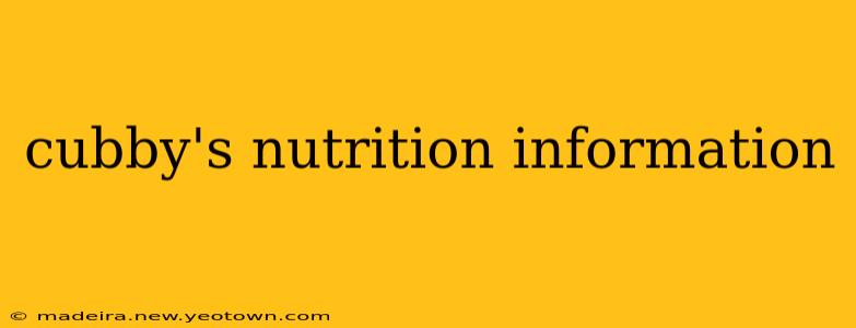 cubby's nutrition information