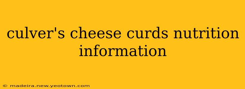 culver's cheese curds nutrition information