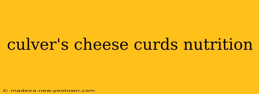 culver's cheese curds nutrition