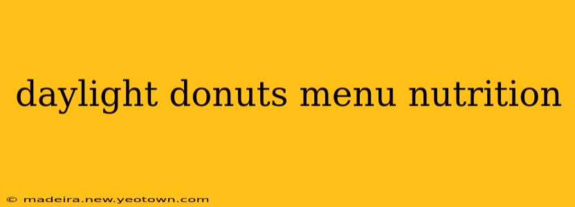 daylight donuts menu nutrition
