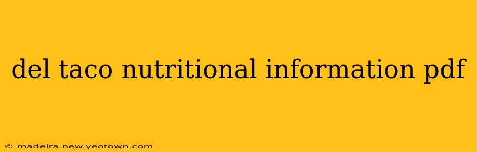 del taco nutritional information pdf