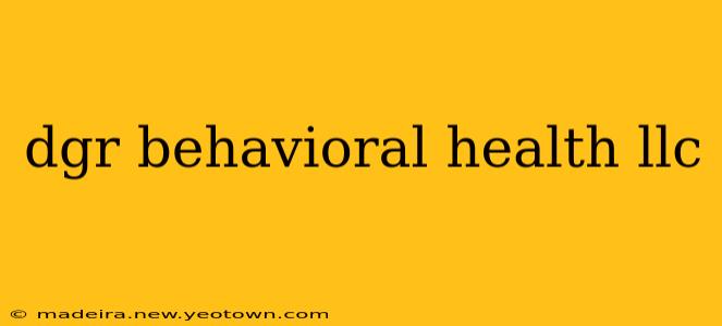 dgr behavioral health llc