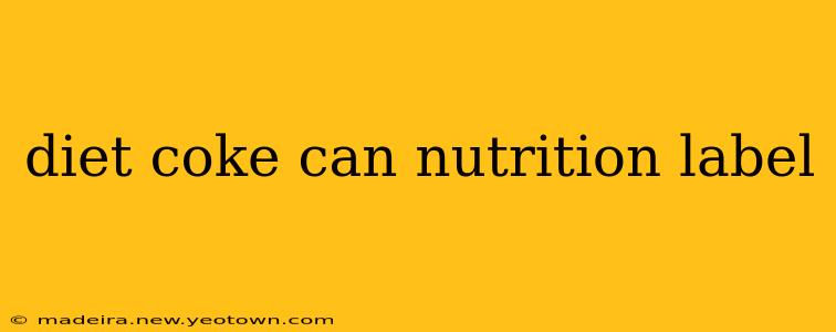 diet coke can nutrition label