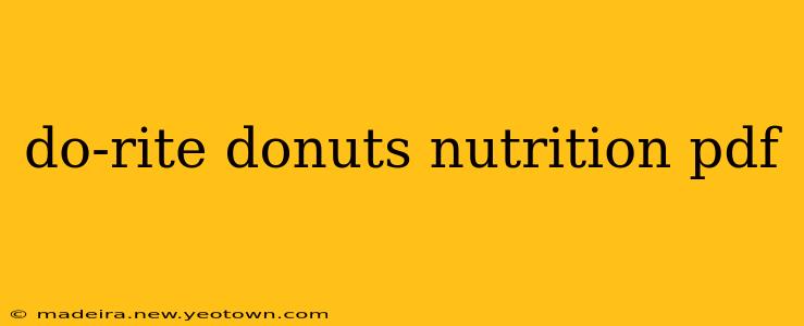 do-rite donuts nutrition pdf