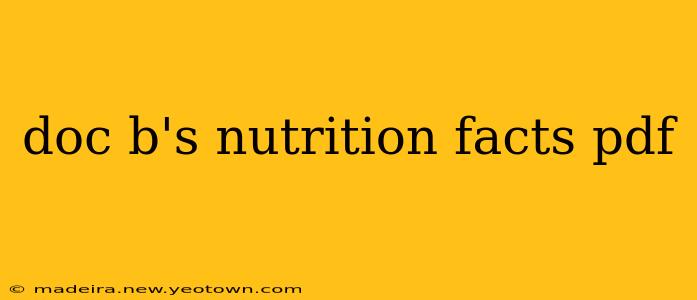 doc b's nutrition facts pdf