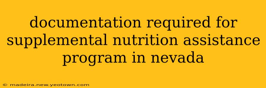 documentation required for supplemental nutrition assistance program in nevada