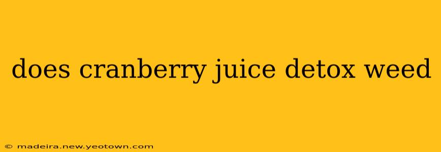 does cranberry juice detox weed