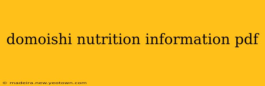domoishi nutrition information pdf