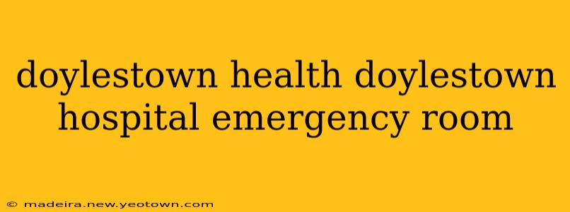 doylestown health doylestown hospital emergency room