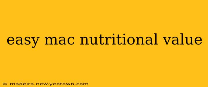 easy mac nutritional value