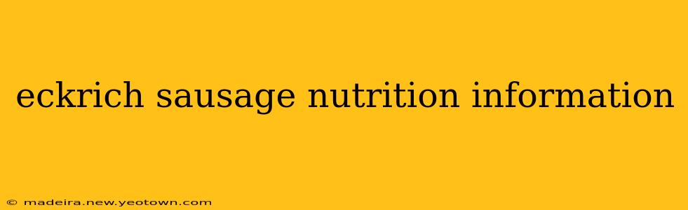 eckrich sausage nutrition information