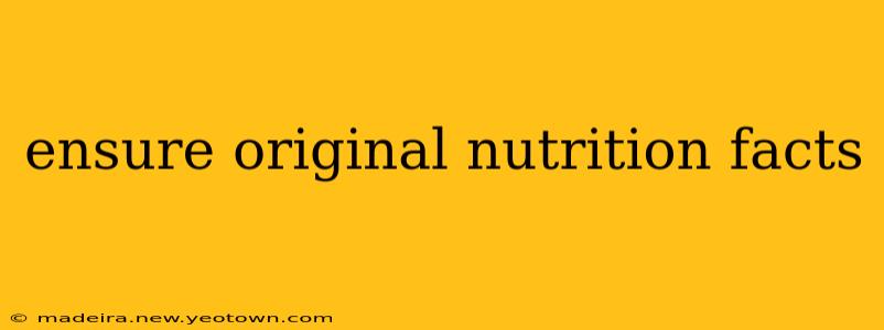 ensure original nutrition facts