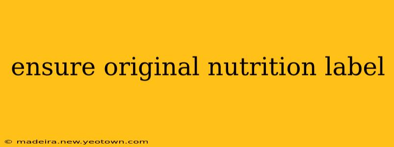 ensure original nutrition label