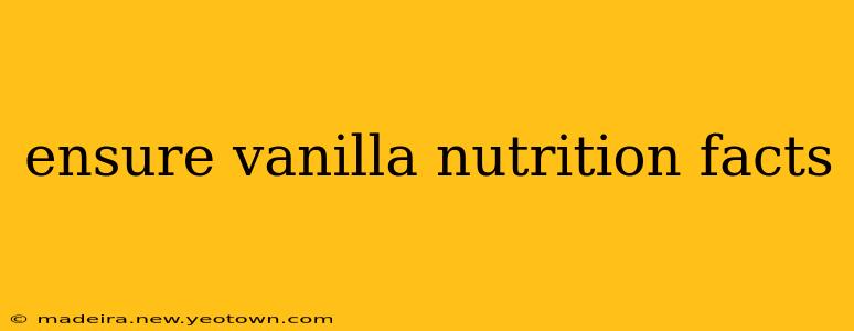 ensure vanilla nutrition facts