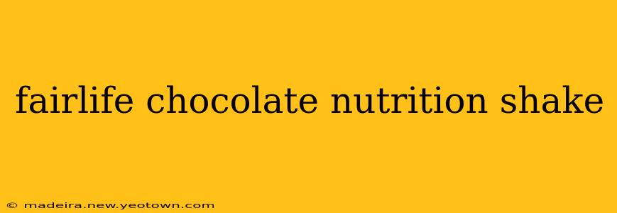 fairlife chocolate nutrition shake